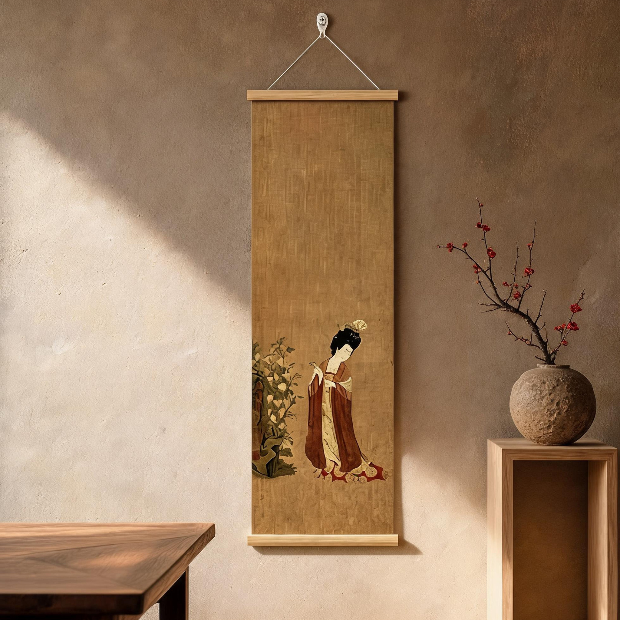 唐代美学中式簪花仕女图茶室装饰画客厅壁画入户走廊挂画民宿挂件