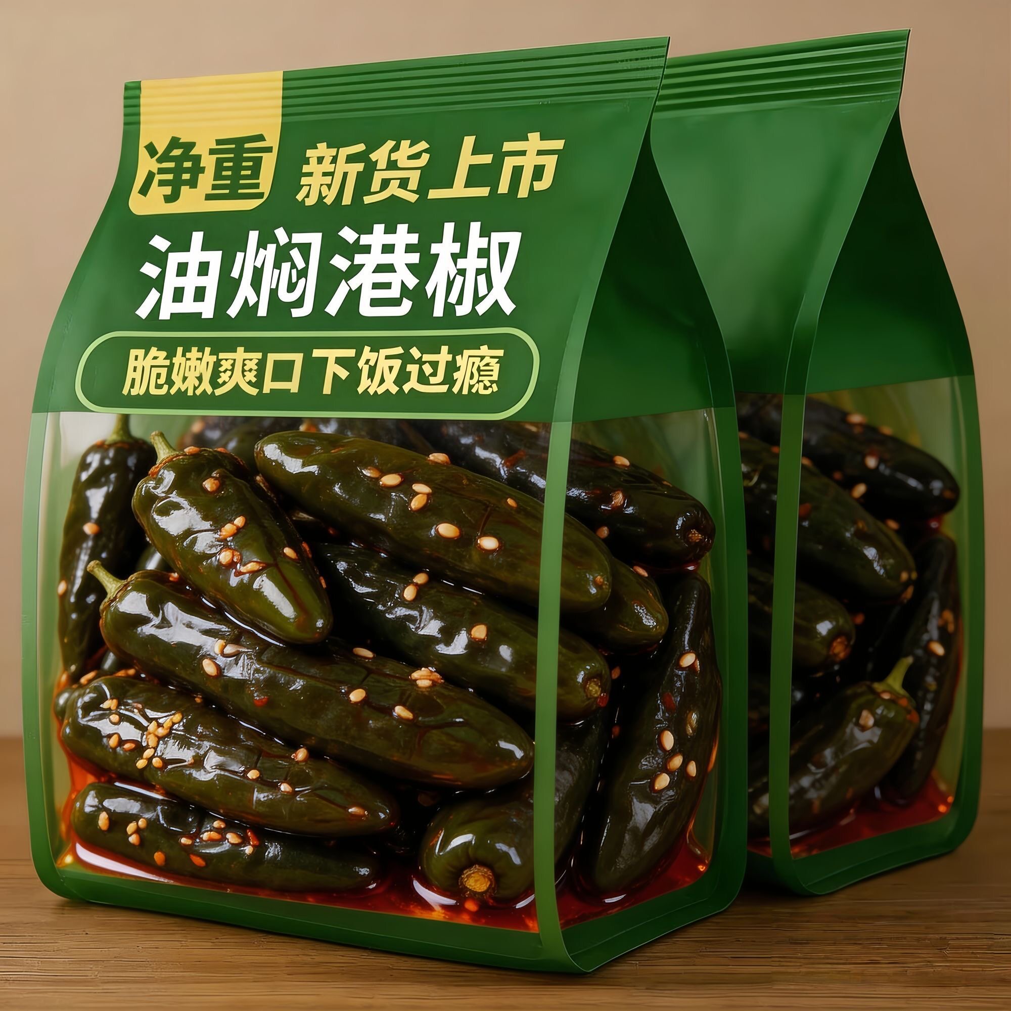 油焖港椒即食腌辣椒咸菜开胃下酒菜酱菜油泡辣椒佐餐下饭菜油泡椒
