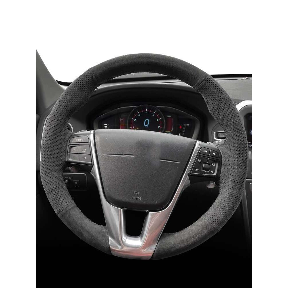 适用沃尔沃xc60方向盘套手缝翻毛皮s90/xc90/xc40/s60l/s80l/v60