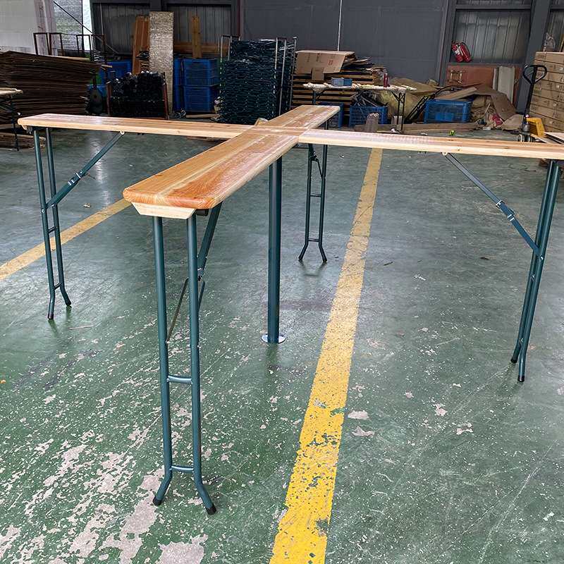 厂家供应可折叠桌椅实木餐桌实木桌户外桌防腐桌椅啤酒桌烧烤桌椅