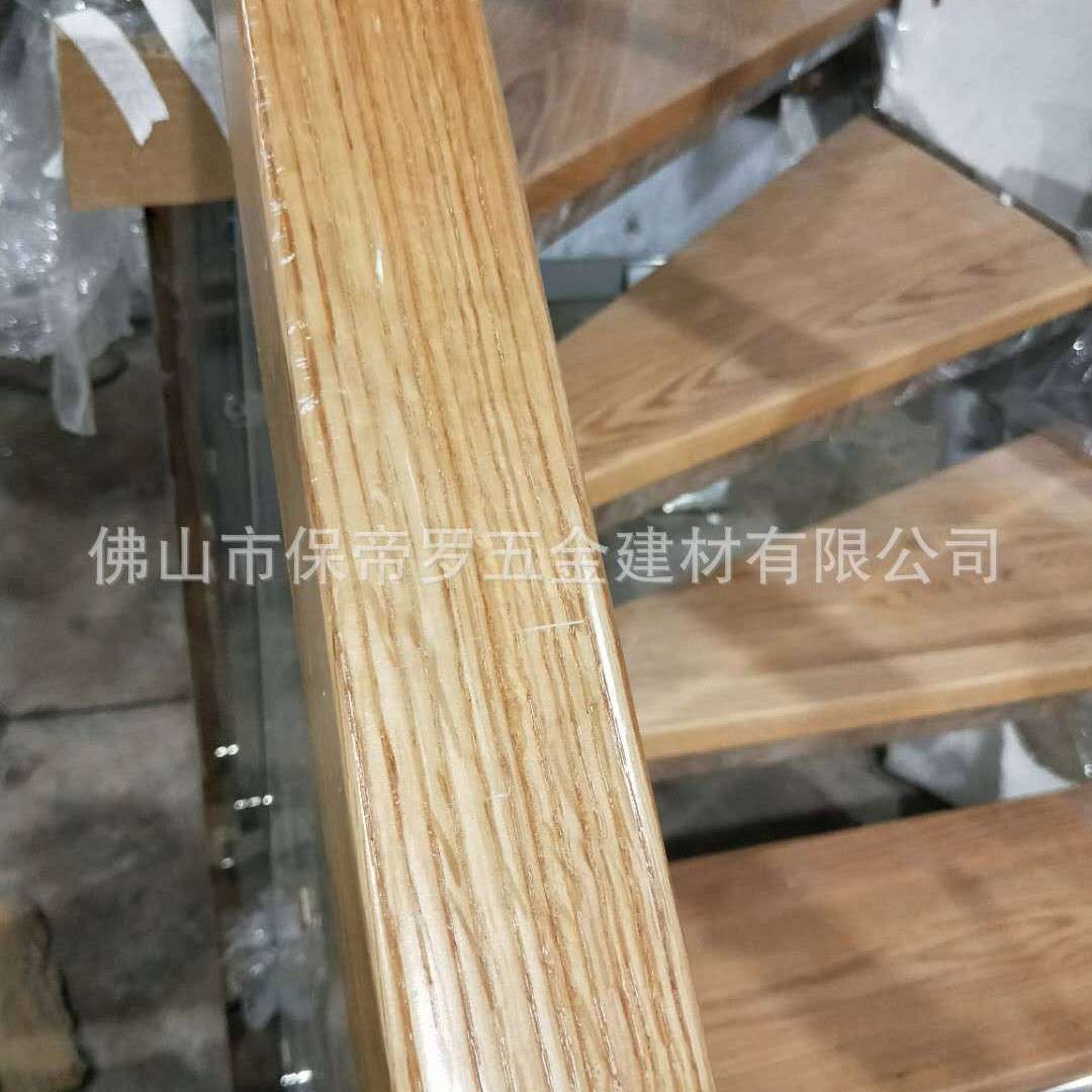 保帝罗不锈钢玫瑰金玻璃护栏北美红橡楼梯整体