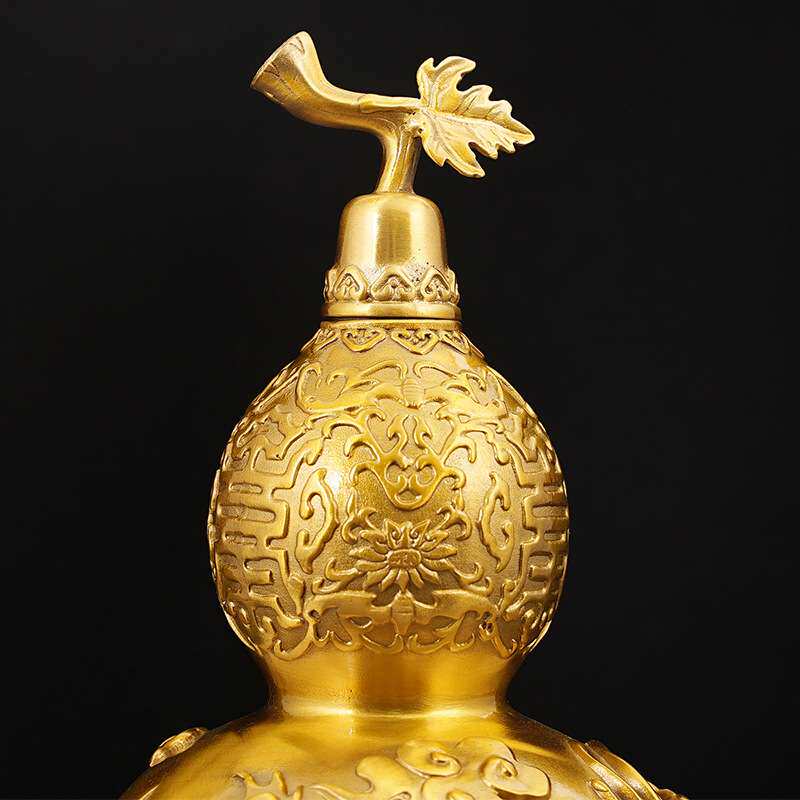 龙凤葫芦全铜葫芦摆件家居装饰摆设客厅办公室工艺品玄关招财摆件