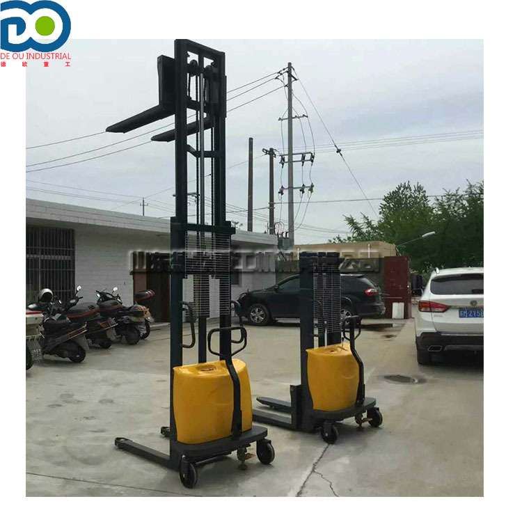 液压电动堆高车 手推式电瓶升降叉车 载重1吨2吨转弯灵活可定/制