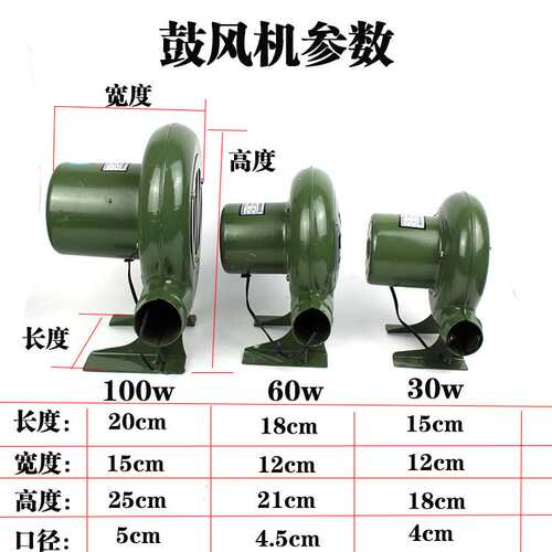 交直流电动调速鼓风机烧烤小型 220V12v鼓风机家用100W30W60W