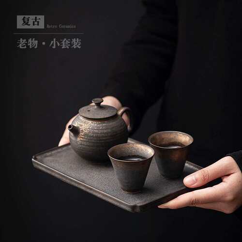 复古茶具小套装一壶二杯简约酒店民宿茶壶茶杯茶盘整套泡茶器