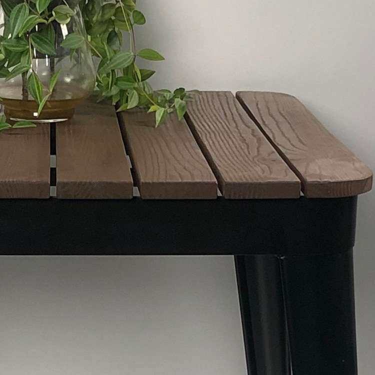 loft工业风餐桌 榆木铁皮桌子 简约榆木方桌圆桌工作台奶茶桌