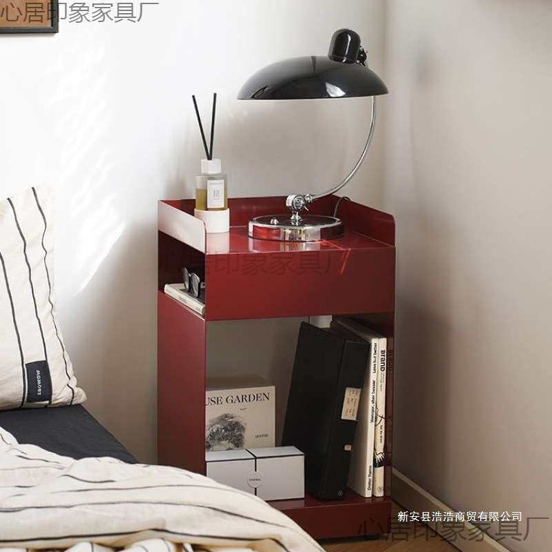 北欧家用客厅小边沙发现代铁艺卧室简约茶几角几床头柜移动收纳