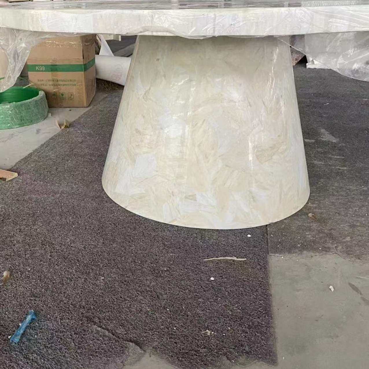 意式简约大理石边几北欧中古创意客厅沙发洞石角几组合装饰置物台