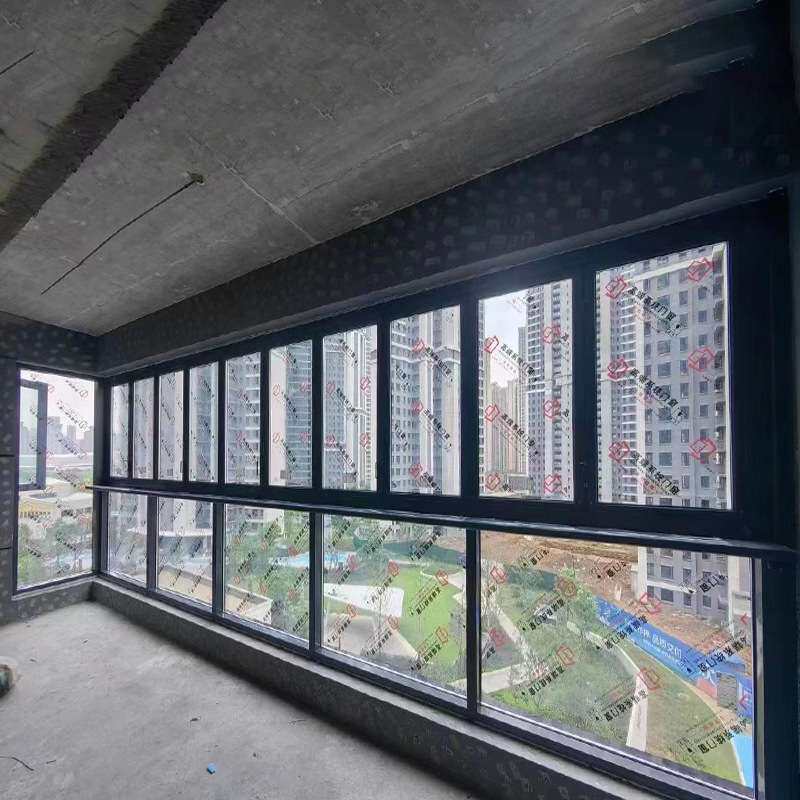 网红铝合金封阳台折叠窗户厂家直销室内自由窗全景左右推拉玻璃窗图片