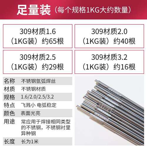 金桥不锈钢焊丝ER309-2.0氩弧焊丝焊异种钢异钢