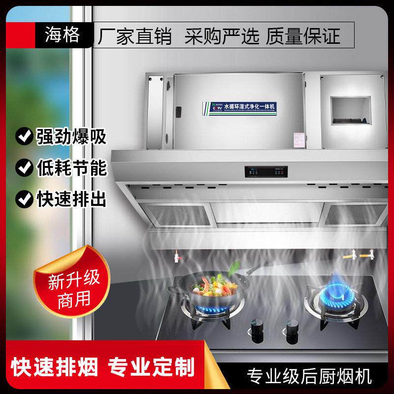 水循环油烟净化一体机商用低空净化器大吸力烟罩饭店排烟静电式