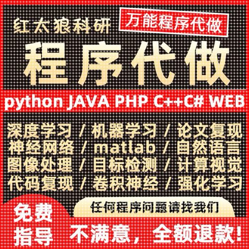 python代编程序机器深度学习代做C#C++C语言php代码定制程序java