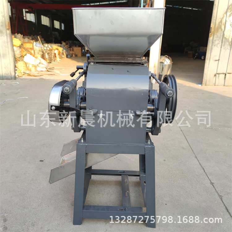 柴油动力黄豆压扁机对辊式豆扁机花生玉米破碎机