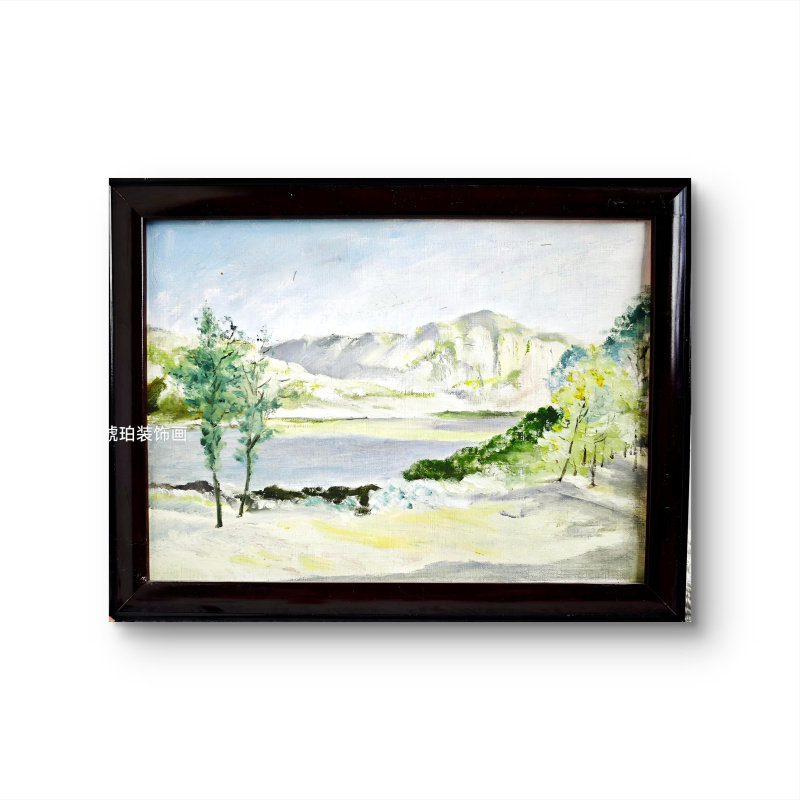 纯手绘油画小幅现代轻奢风景客厅油画