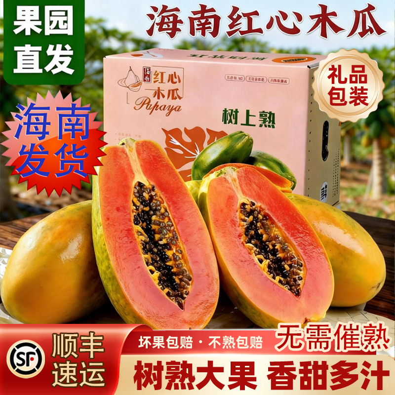 【到货即食】海南直发红心牛奶木瓜精品果王礼盒装新鲜水果应季甜