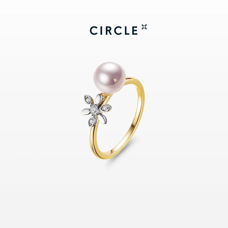 【门店同款】刘亦菲同款CIRCLE木兰系列akoya海水珍珠18K金戒指