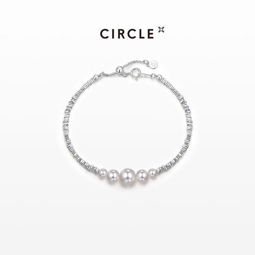CIRCLE珠宝碎银子淡水珍珠手链