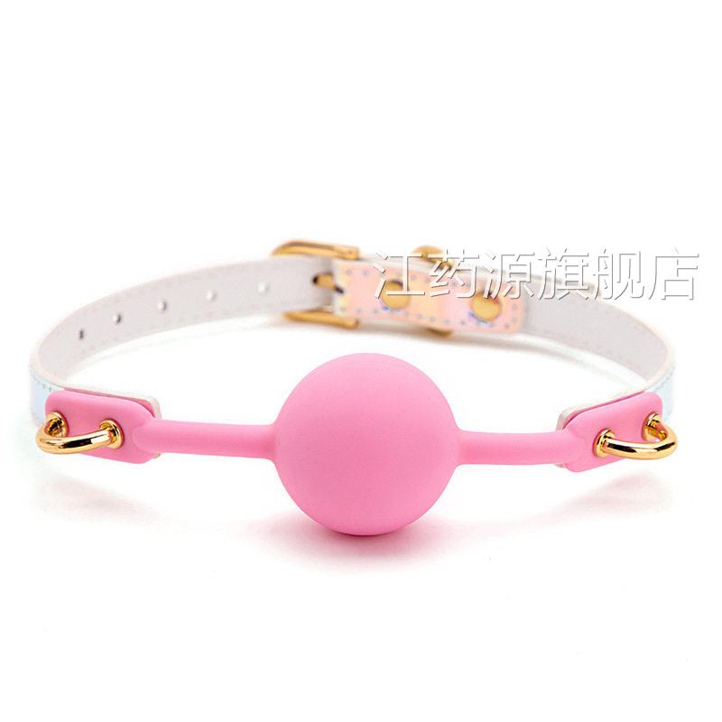 SM情趣口塞球反光皮小号口球硅胶重质口味成人用品男用激情性玩具
