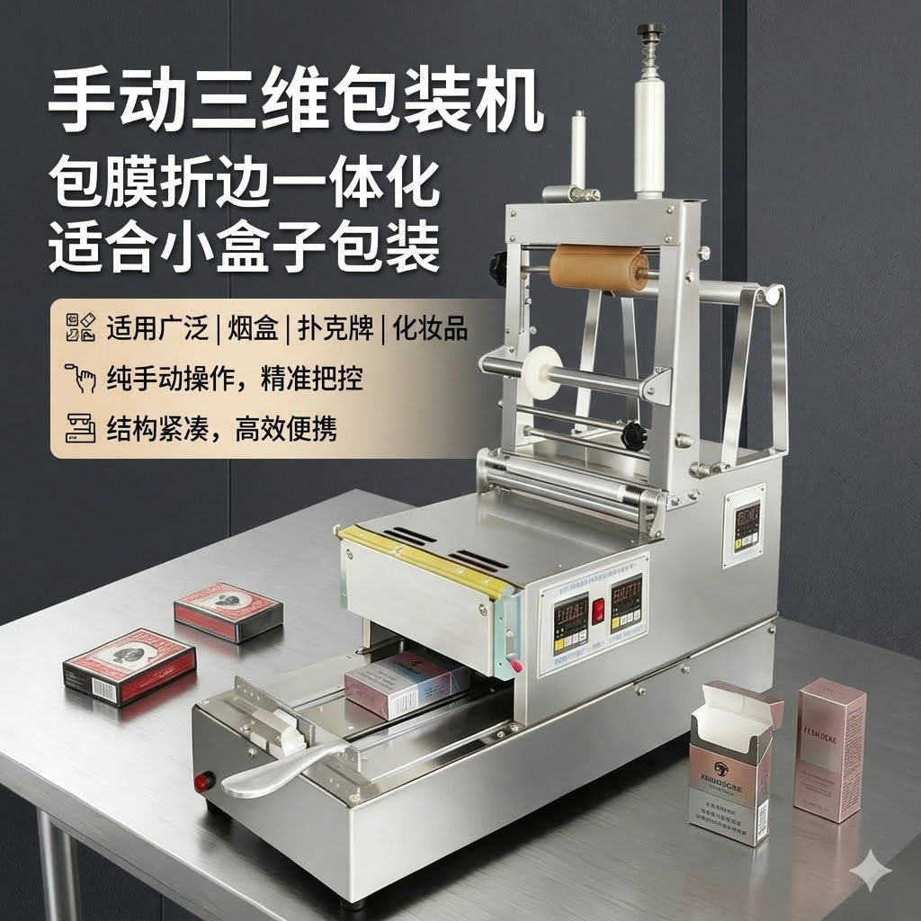 半自动一体盒子包膜三维包装机 CD盒扑克牌盒化妆品盒薄膜烫膜机