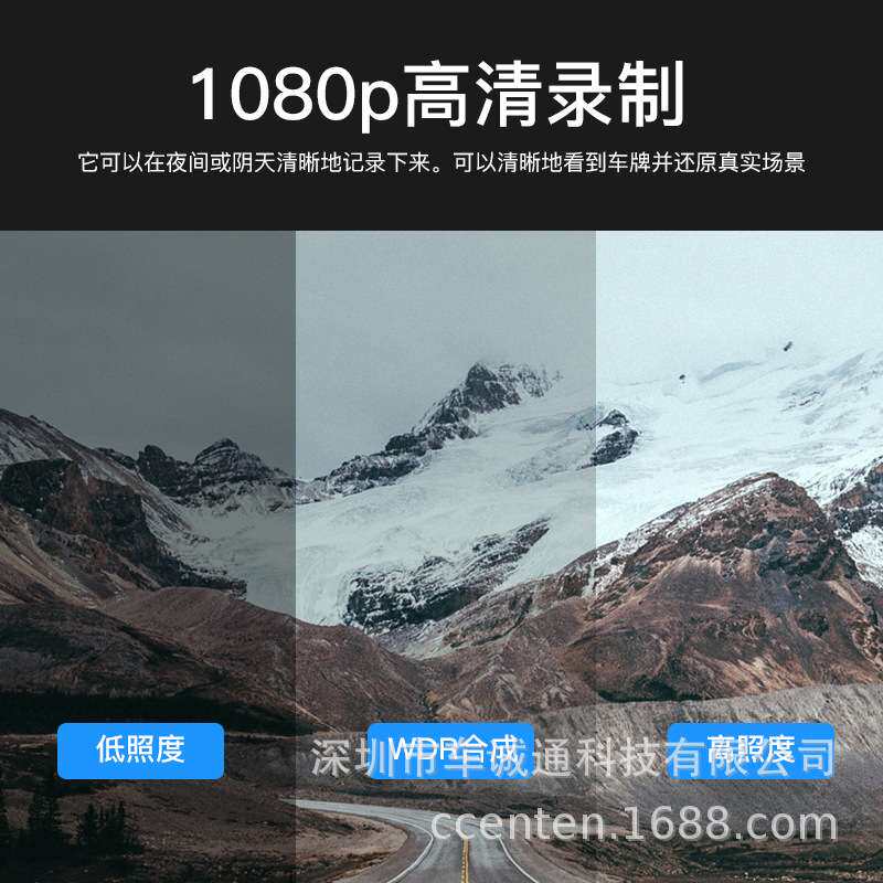 7寸车载倒车可视系统AHD套装2路1080P高清信号倒车优先支持N制式P
