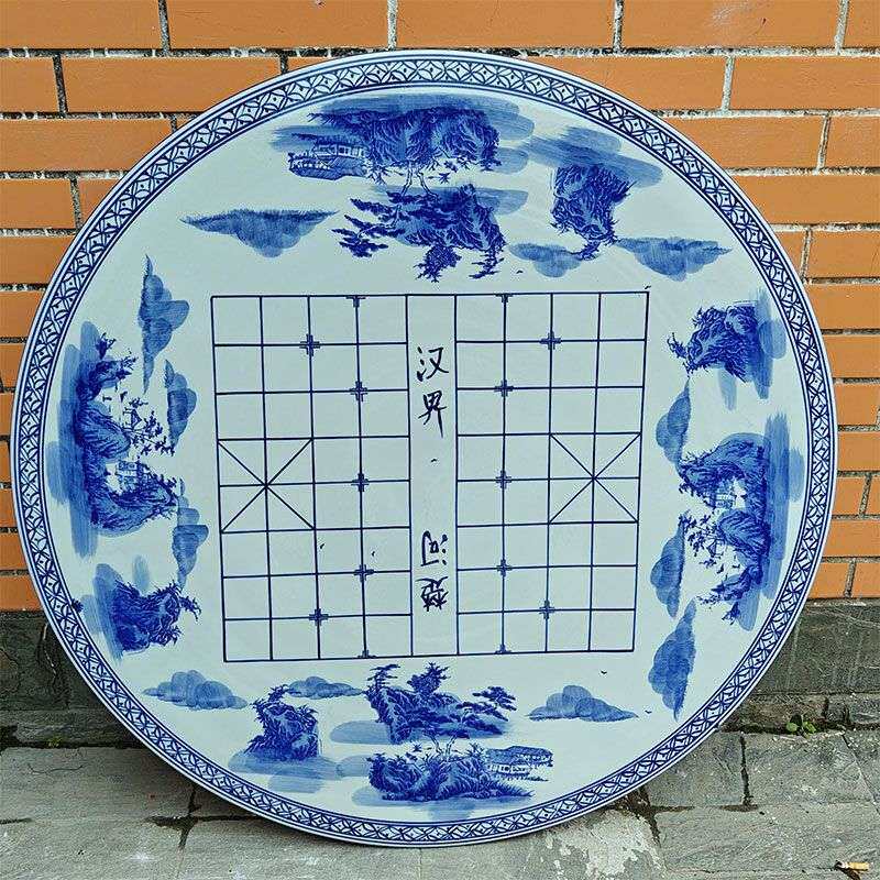 圆形景德镇陶瓷桌子凳子套装一桌四凳桌瓷桌瓷凳露台户外庭院摆件