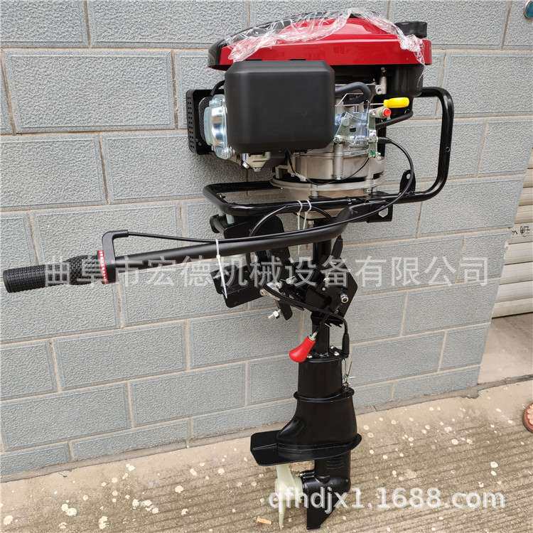 小型渔船推进器 水库渔船带倒挡挂机 四冲程马力船用汽油挂桨机