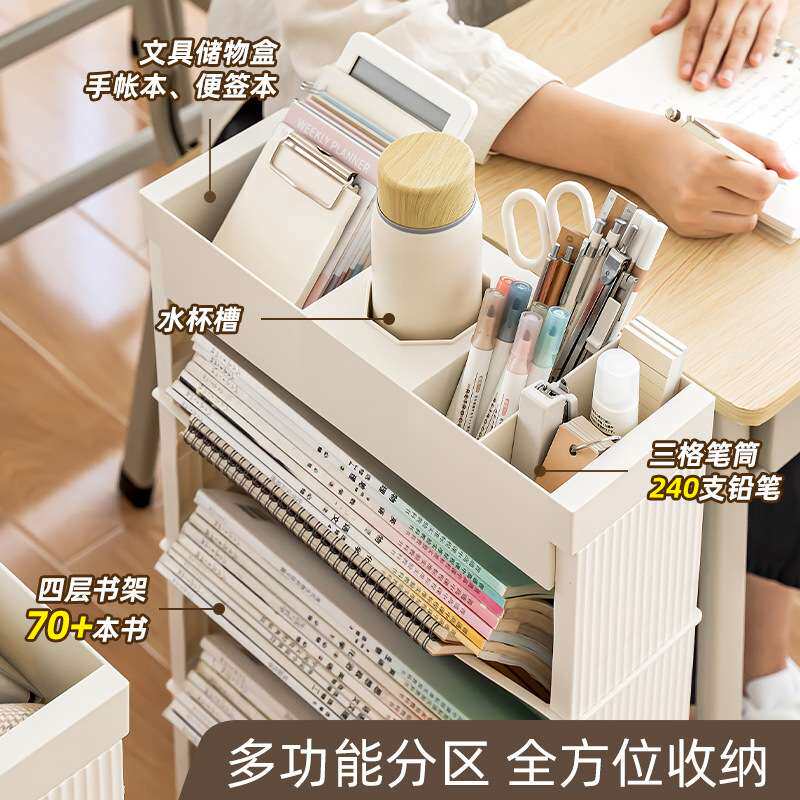 厂家直销多层整理置物架塑料书架移动收纳盒桌面 阅读架文件架