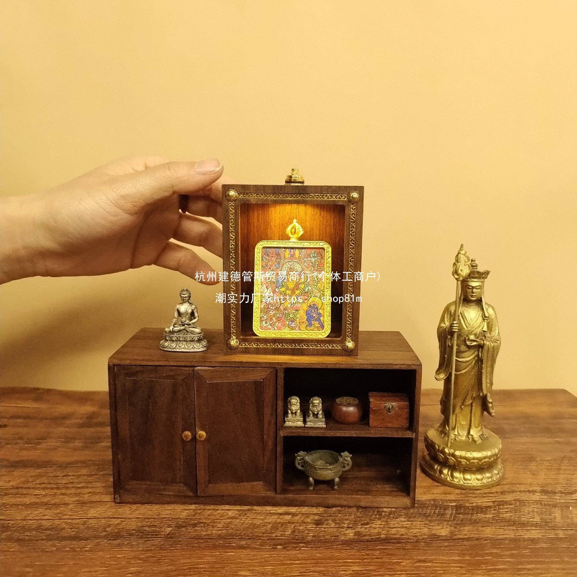 小唐卡热贡底座盒子神龛佛牌收纳盒唐卡唐卡唐卡不带展示盒唐卡