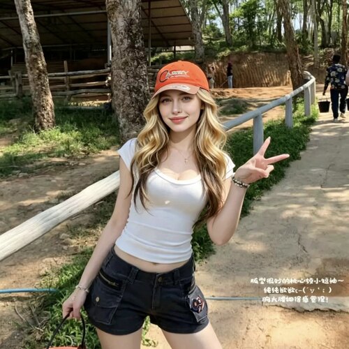 白色大领短款正肩短袖恤女夏夏季