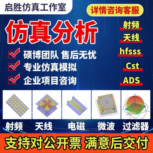 代做Hfss、Cst、Ads、射频、天线、电磁及微波仿真
