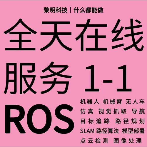 ROS代做代码开发机械臂仿真机器人程序设计指导安装视觉抓取运动