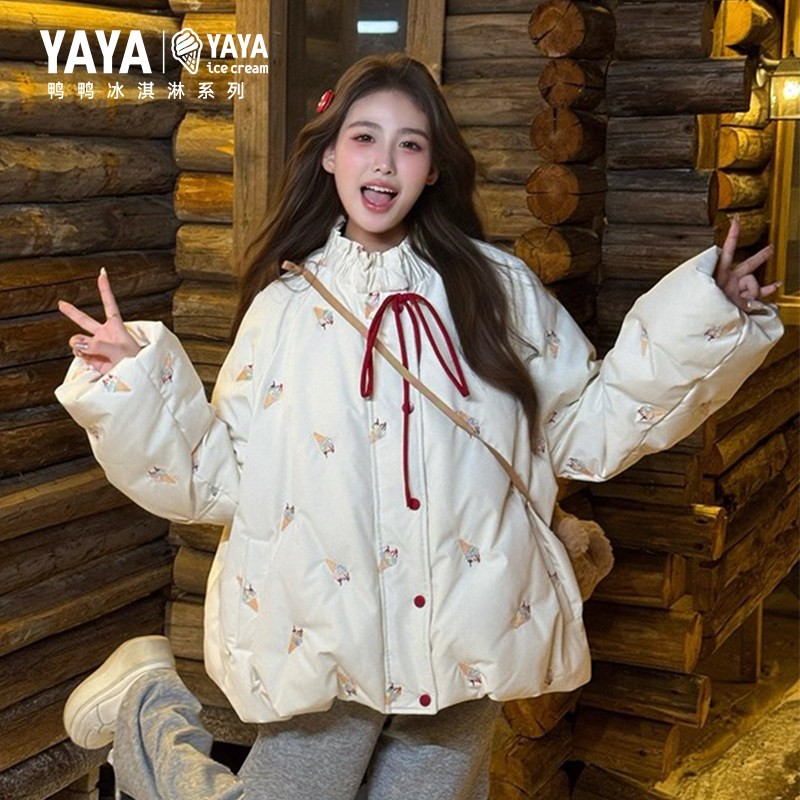 冰淇淋短款羽绒服女小个子甜美