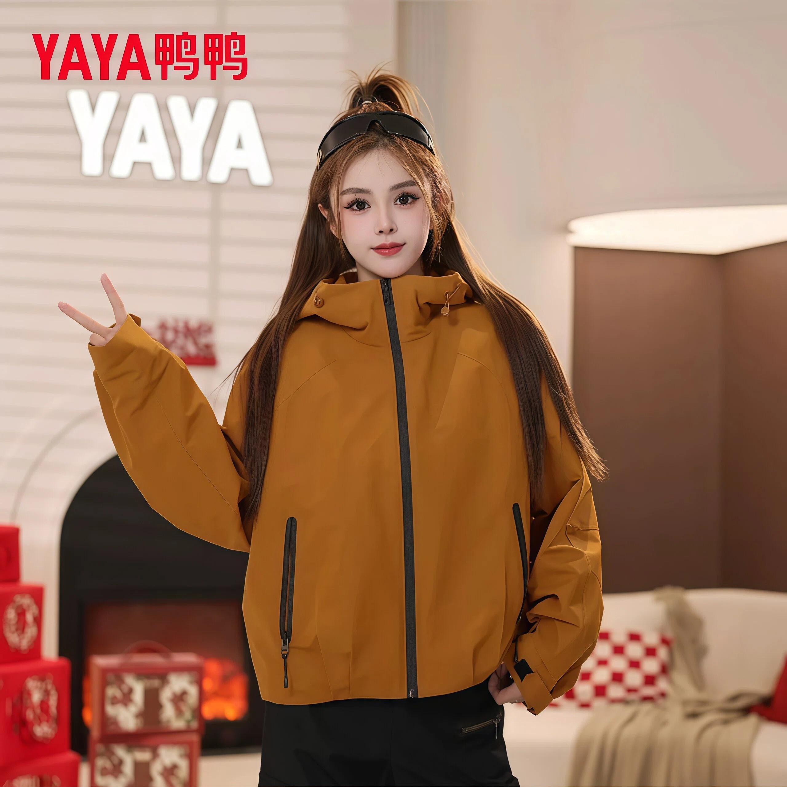 鸭鸭集团旗舰店羽绒服鸭绒女士短款保暖2026新款户外休闲工装外套
