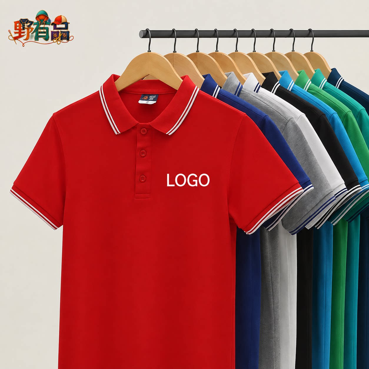 夏季女纯棉短袖翻领POLO衫园服