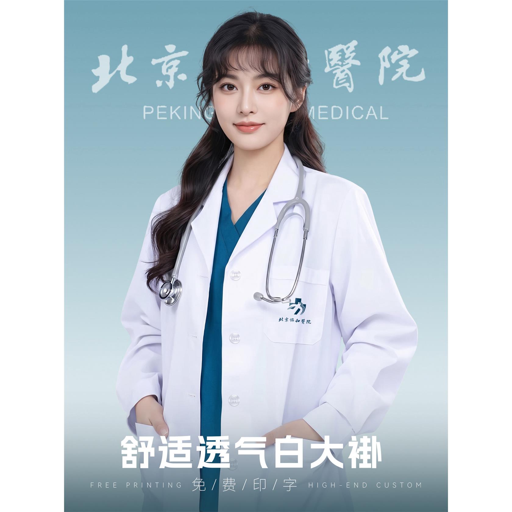 加厚白大褂工作服定制女秋冬纯棉医院药店诊所医学生实验服外套男