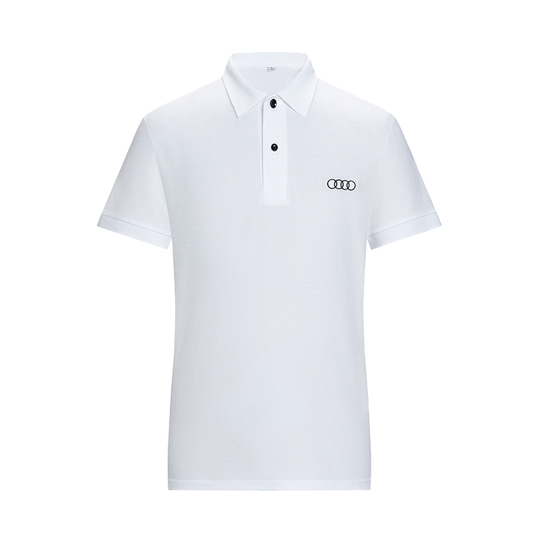 新款奥迪白色t恤男款工作服CBD展厅服务工装夏装上衣女polo衫短袖