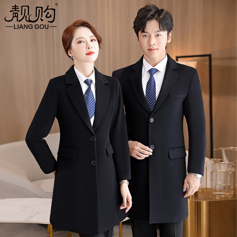 高端羊毛呢子大衣女珠宝酒店大堂经理前台工作服职业正装外套冬装