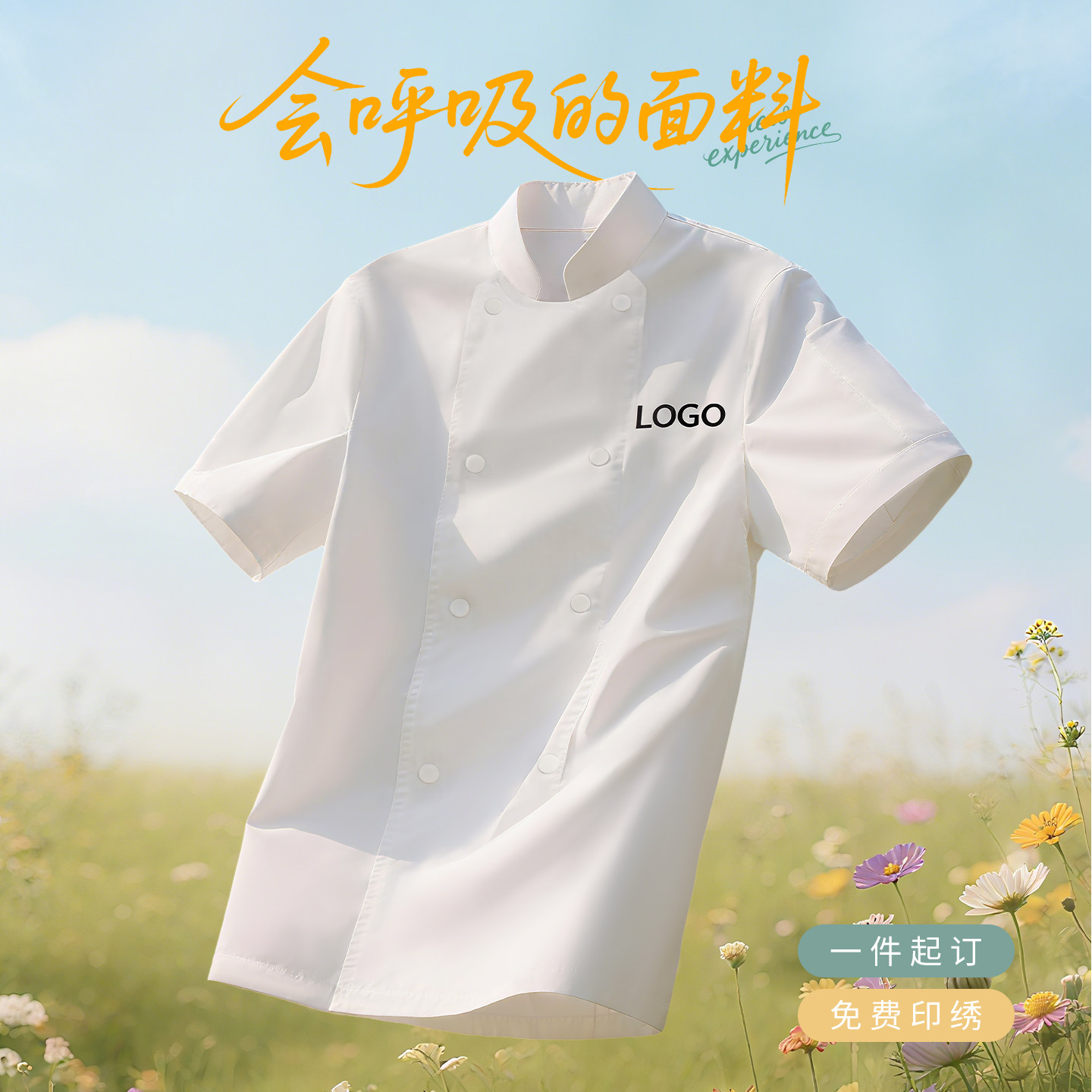 2025款高端厨师工作服短袖薄款后厨衣服夏季餐饮饭店厨房服装套装