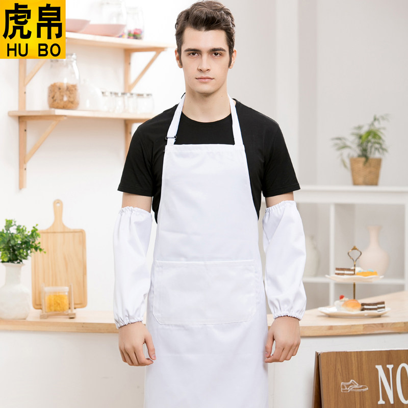 食品厂白色围裙工作服定制logo印字面粉餐馆食堂厨房围腰餐饮专用