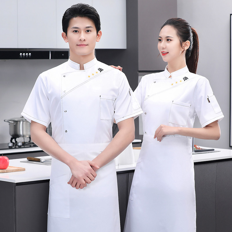 厨师服短袖餐饮酒店饭店西餐厅火锅店后厨专用工衣定制夏季男
