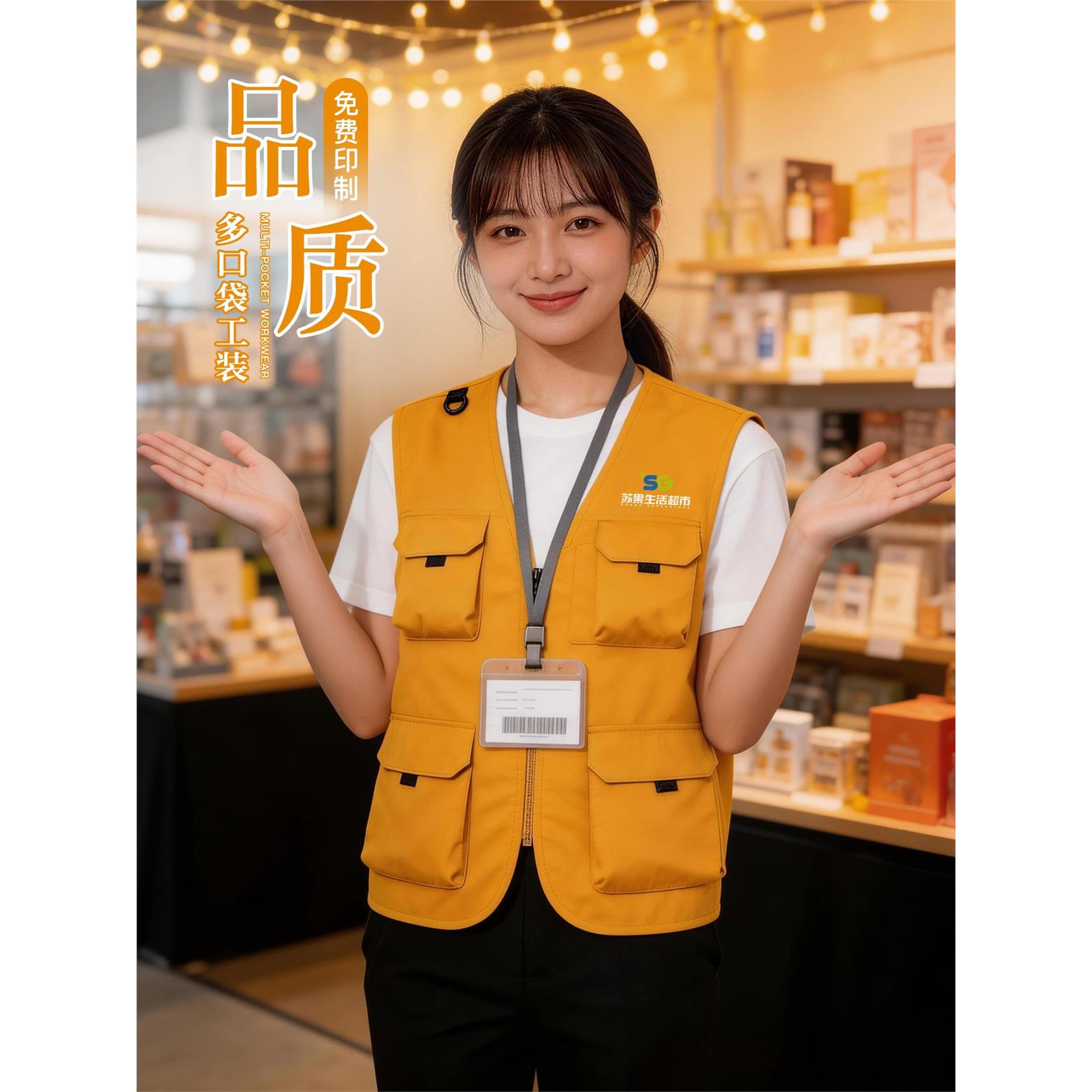 高端马甲工作服定制印logo超市员工装广告志愿者宣传四季马夹背心