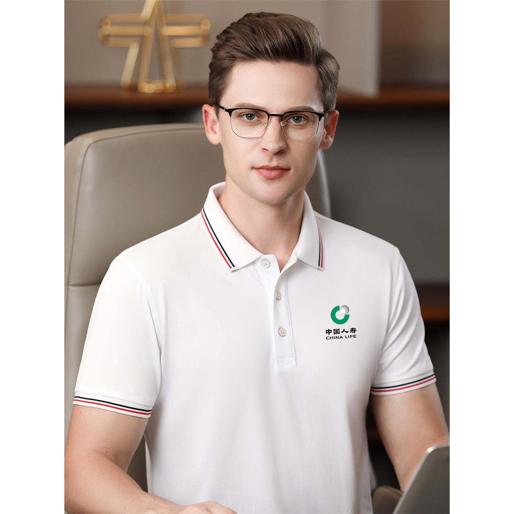 中国人寿短袖工作服定制POLO衫保险公司员工衣夏季男女t恤印logo