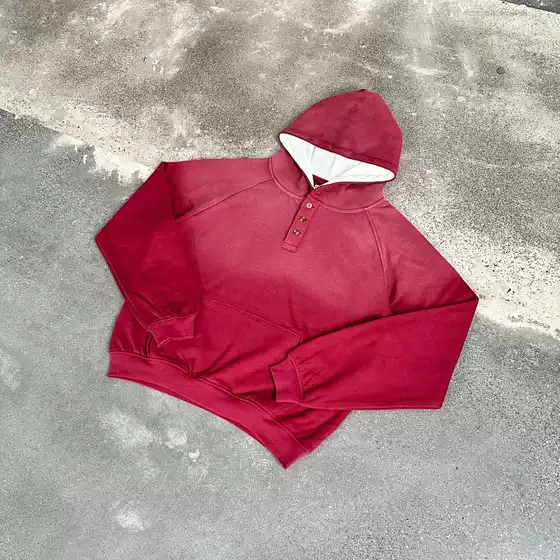 L-Experment* Red Gradient Washed Hoodie