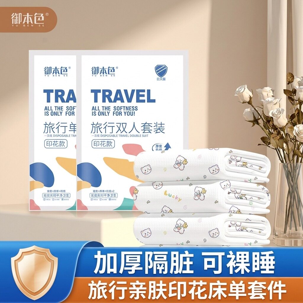 御本色旅行一次性床单被套隔脏图片