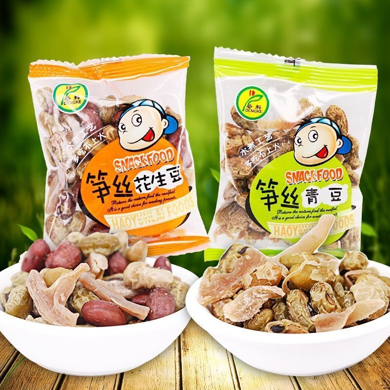 登科笋丝花生豆青豆小包装散称水煮花生豌豆笋干笋丝散装坚果零食