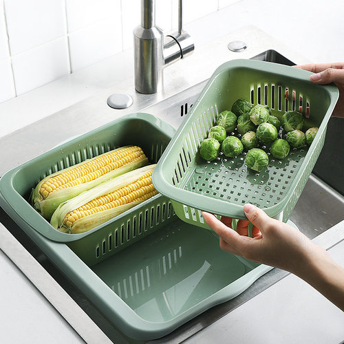 双层沥水篮厨房塑料洗菜水果盆