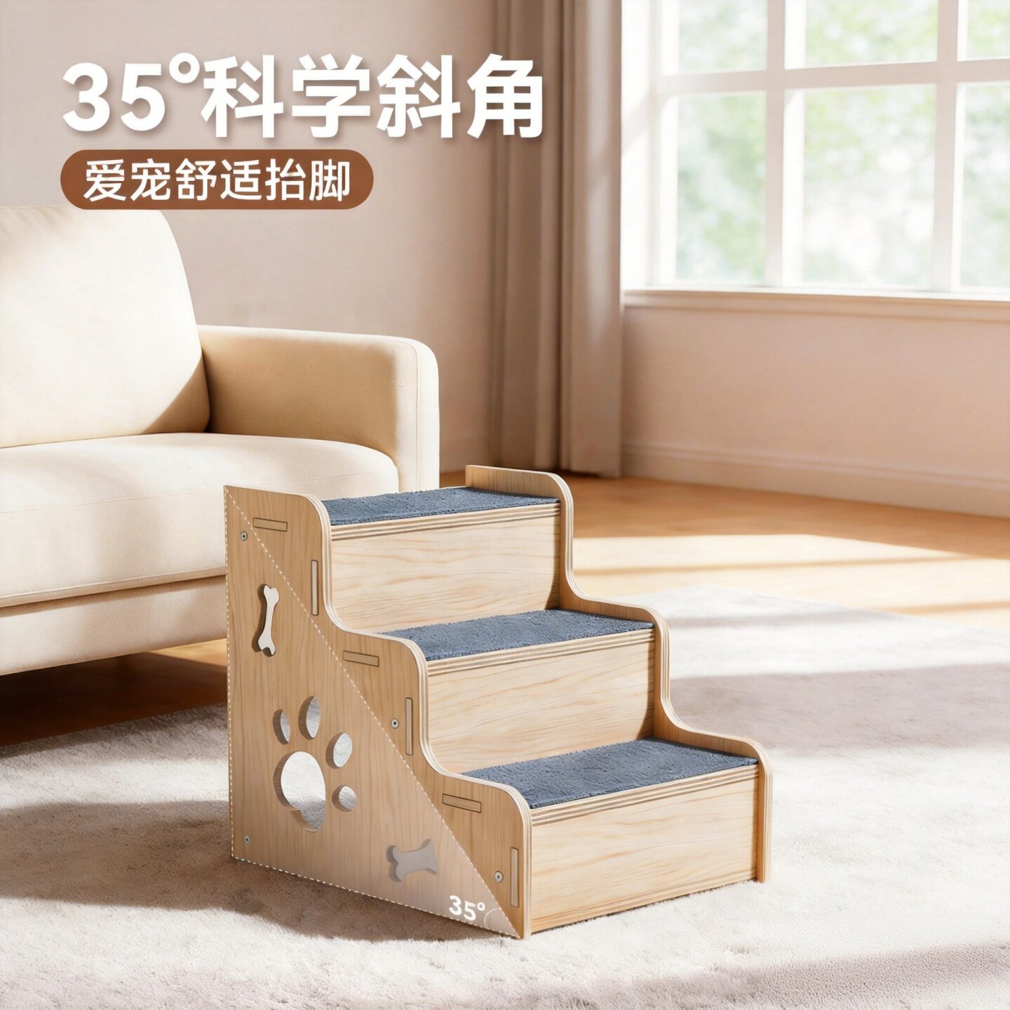 宠物楼梯防滑狗狗上床台阶沙发边斜坡小狗爬梯狗专用梯矮脚猫梯子图片