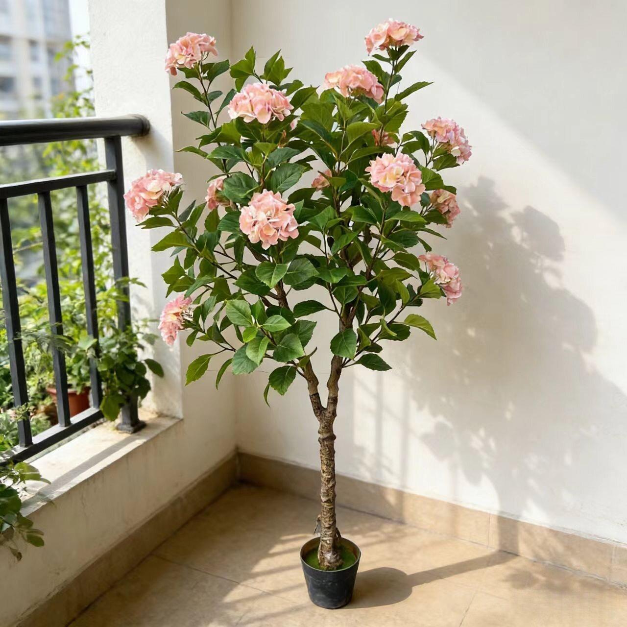 仿真活节绣球盆栽手感保湿花头婚庆婚礼地排盆栽客厅阳台摄影摆件图片