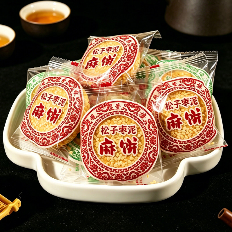 传统手工艺小麻饼苏州怀旧枣泥椒盐中式老式零食独立小包装散称