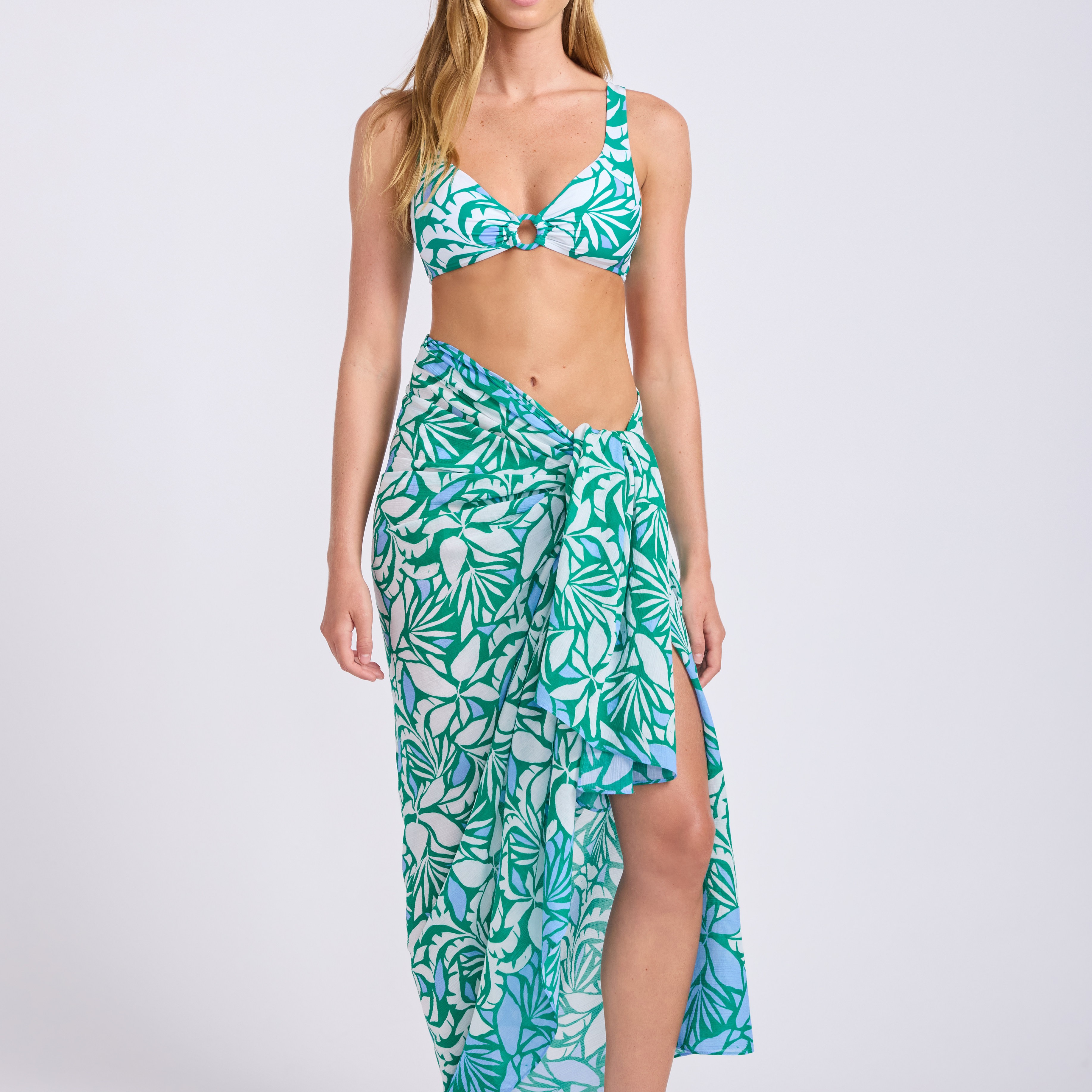 SEAFOLLY 凯利绿沙滩裹裙碎花泰式独特泳装温泉海滩度假风海滩装